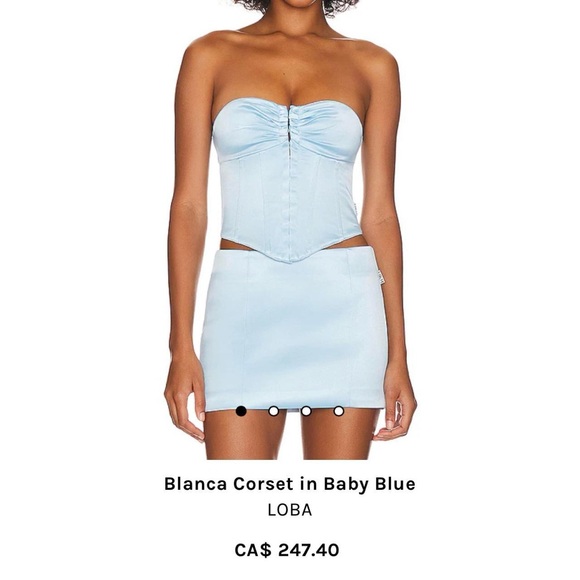 LOBA Blue Corset/Skirt Silk Set - Picture 1 of 5